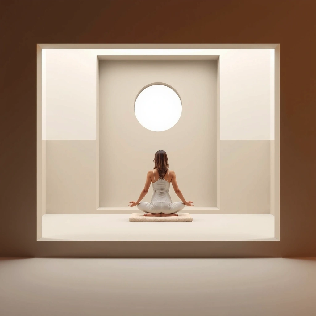 Femme en équilibre dans un espace lumineux et apaisant